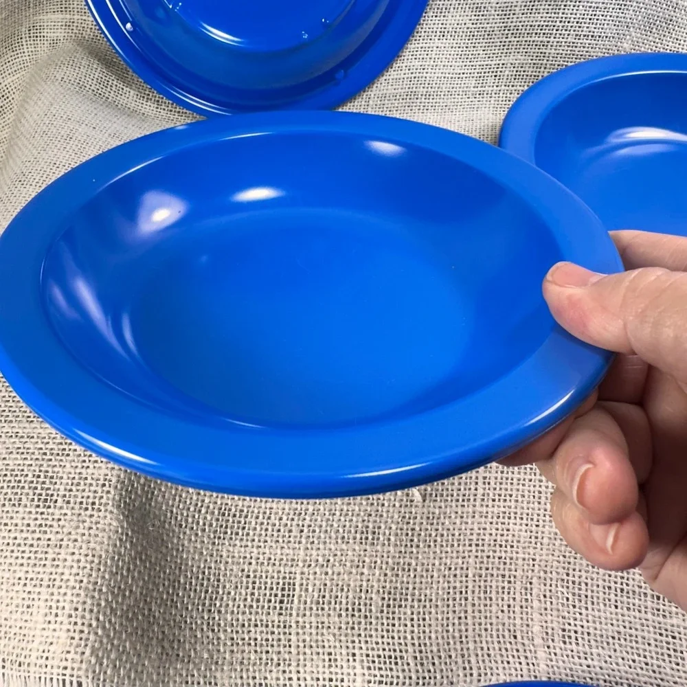 Dallas Ware B-75 Blue Melamine Bowls Set of 4 Plastics‎ Manufacturing Co